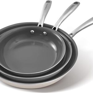 Cookersway Ceramic Nonstick Frying Pan Set – 3 Piece (8", 9.5", 11")