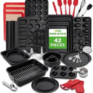 NutriChef 42-Piece Ultimate Nonstick Bakeware & Baking Tools Set – Black