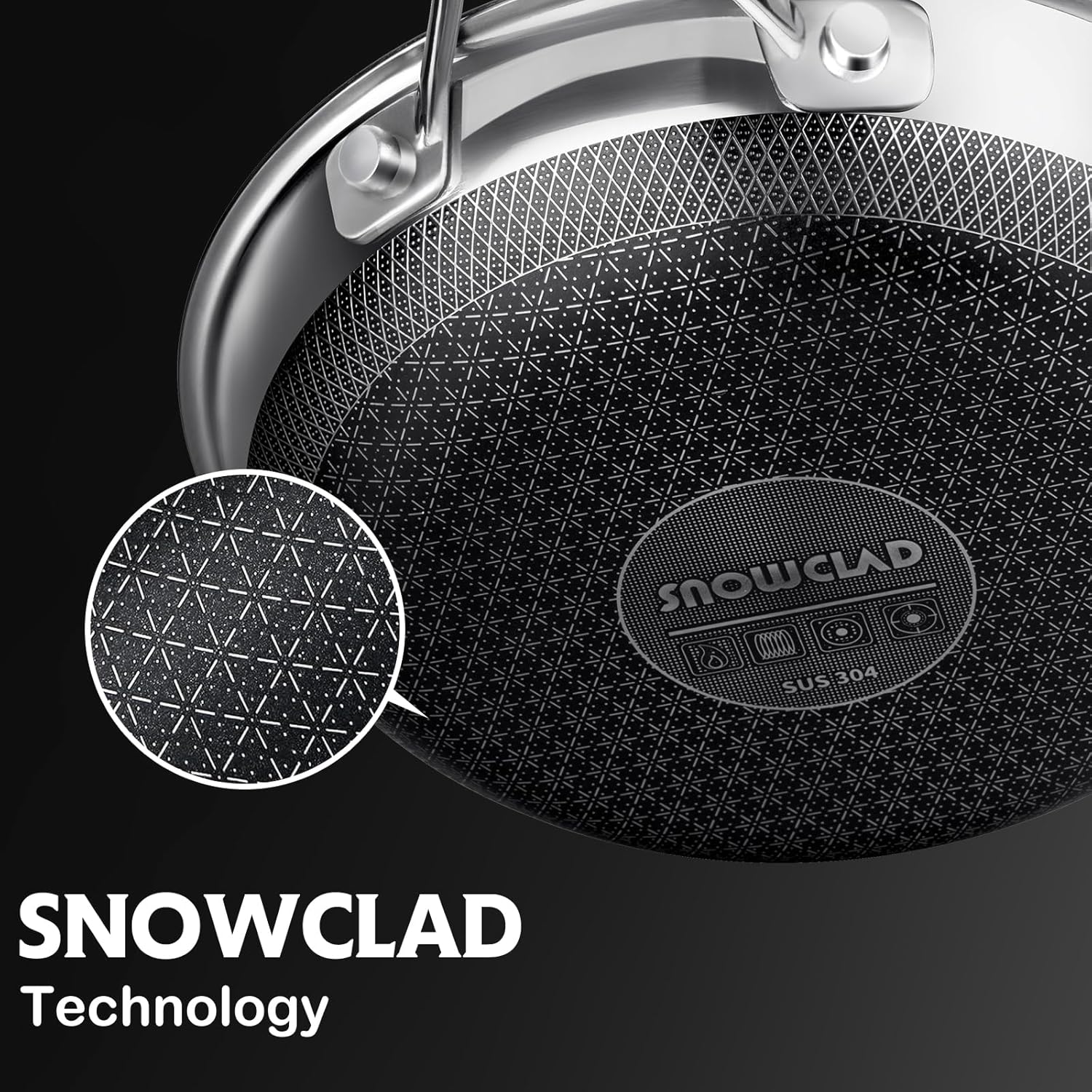 SNOWCLAD Hybrid Non Stick Pots & Pans Set, 10 Pcs Cookware - Image 4