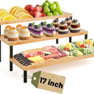 3 Tier Serving Tray Set – LEJANEOYE Bamboo Party Platter Stand