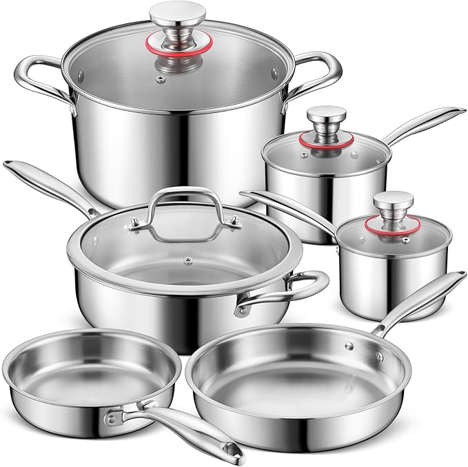 10-Piece Stainless Steel Cookware Set
