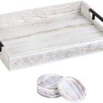 Wooden Ottoman Tray with Coasters – Top Wooden Serving Trays