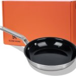 8-Inch Ceramic Non Stick Frying Pans – 5-Ply Stainless Clad Skillet for Induction