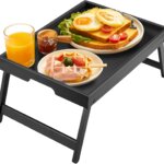 Pipishell Bed Tray Table – Foldable Wooden Breakfast Serving Tray